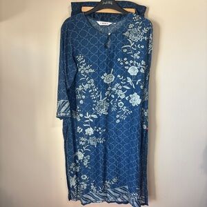 Biba Women’s Traditional Kurta Tunic Top and Bottoms Floral Dupatta Bollywood